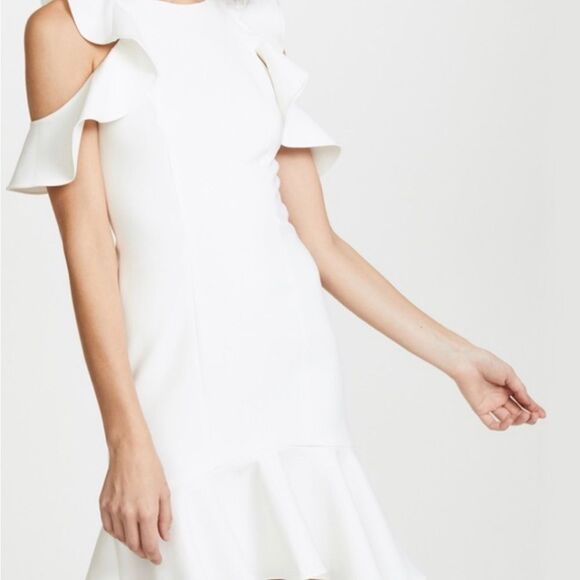 Cinq a sept michah dress in white/ivory size 8 above knee length like new - Picture 3 of 13